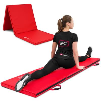 Folding Gymnastic Mat - 5 cm Hard red