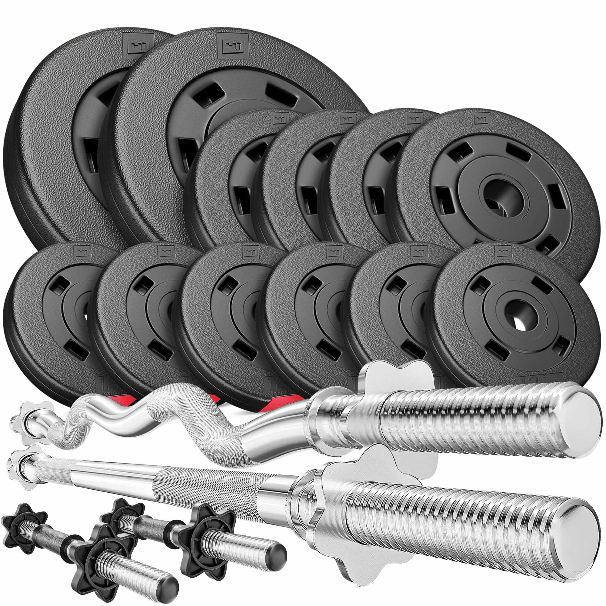 Hop-Sport.com | Barbell Set PREMIUM 45kg + Curl Bar + 167cm Barbell ...