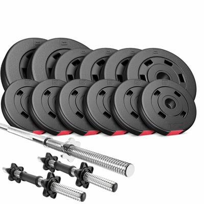 Premium 38 kg Barbell Set with HS-1055 Weight Bench