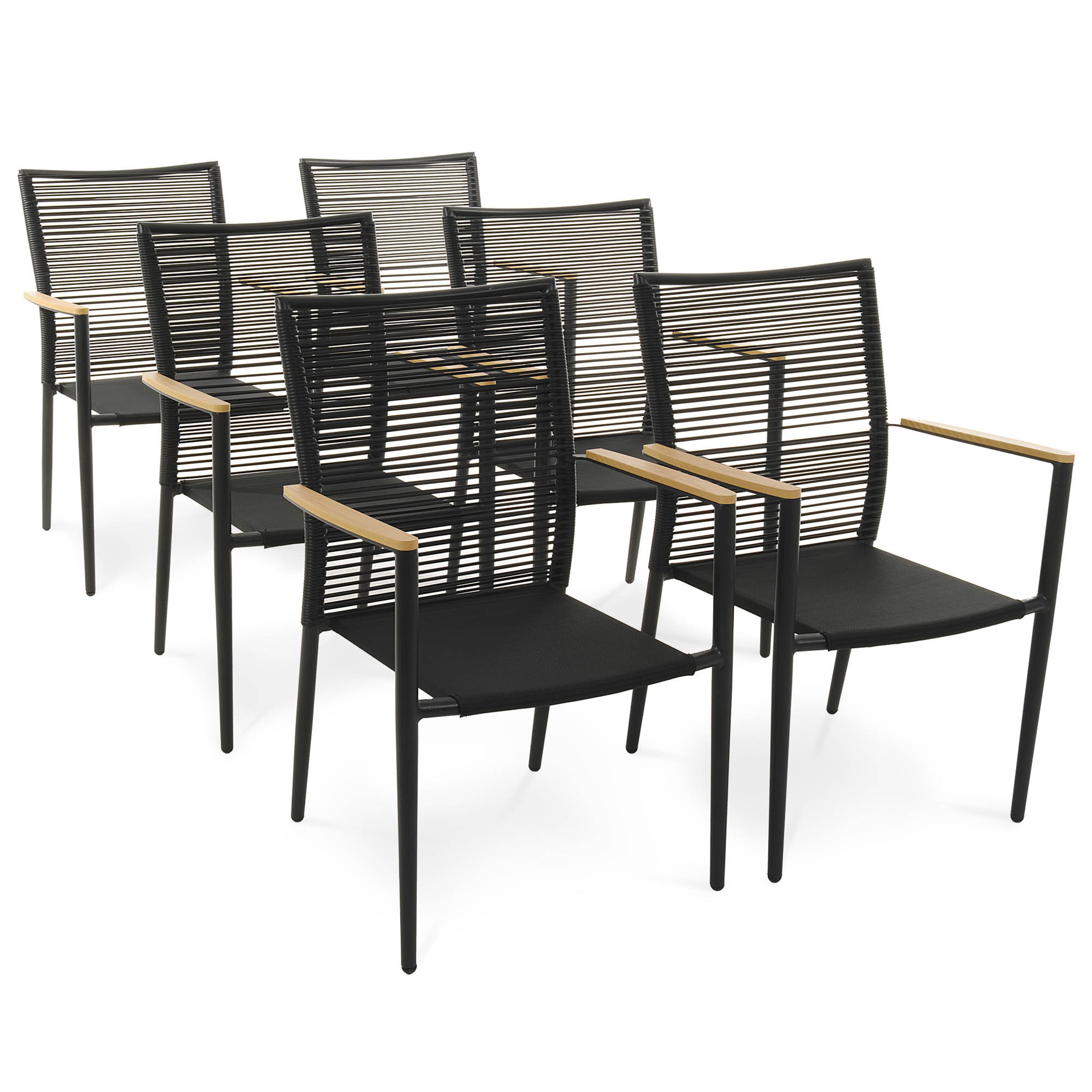 Zestaw 6 krzeseł ogrodowych Asti beżowe marki di volio zostały zaprojektowane z myślą o wygodzie użytkowania