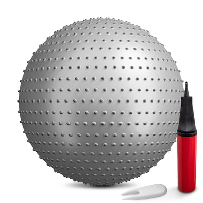 Gym Ball 65 cm with spikes silver