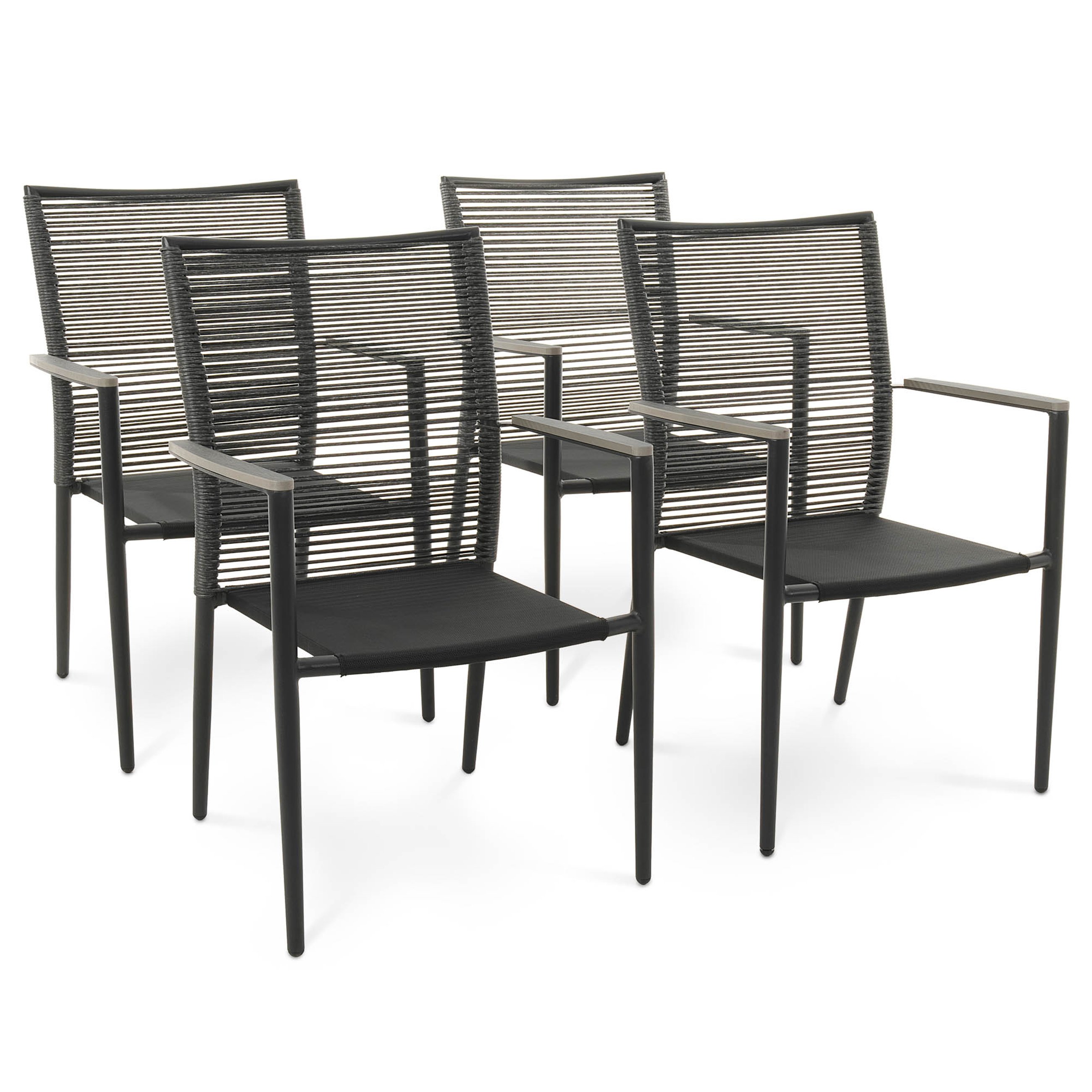 Zestaw 4 krzeseł ogrodowych Asti szare marki di volio zostały zaprojektowane z myślą o wygodzie użytkowania