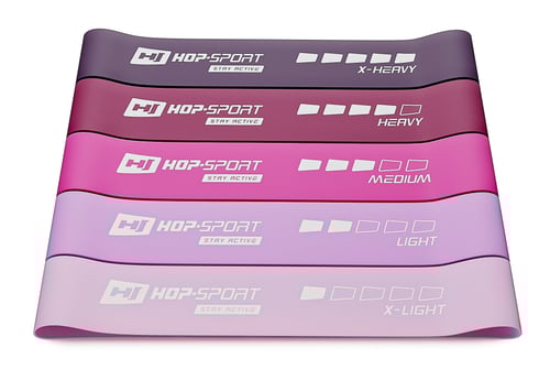 Latex Resistance Bands [Set of 5] 600x50mm pink