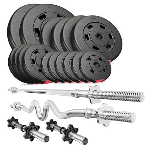 Barbell Set PREMIUM 76kg + Super Curl Bar + 167cm Barbell + 2x Dumbbell bar