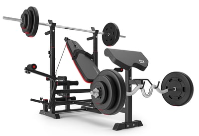 Premium 75 kg Barbell Set with HS-1075 Weight Bench