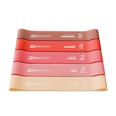 Latex Resistance Bands [Set of 5] 600x50mm red