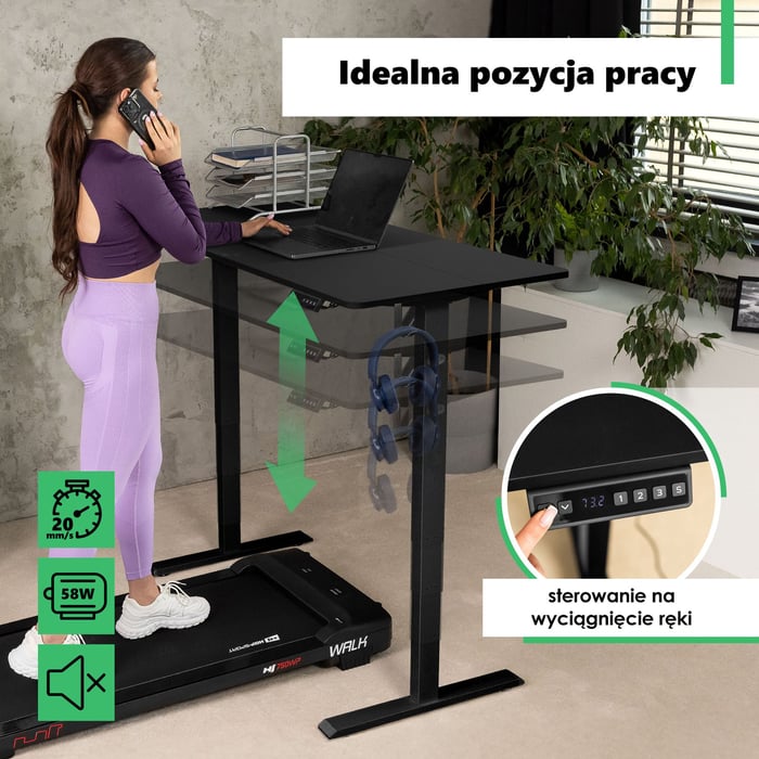 Wbudowany w biurko intuicyjny i prosty w obsłudze panel sterowania