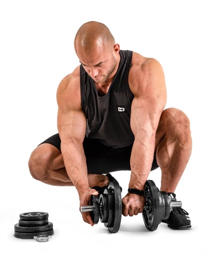 Cast Iron Dumbbell Set 1x30 kg w/ Gym Gloves