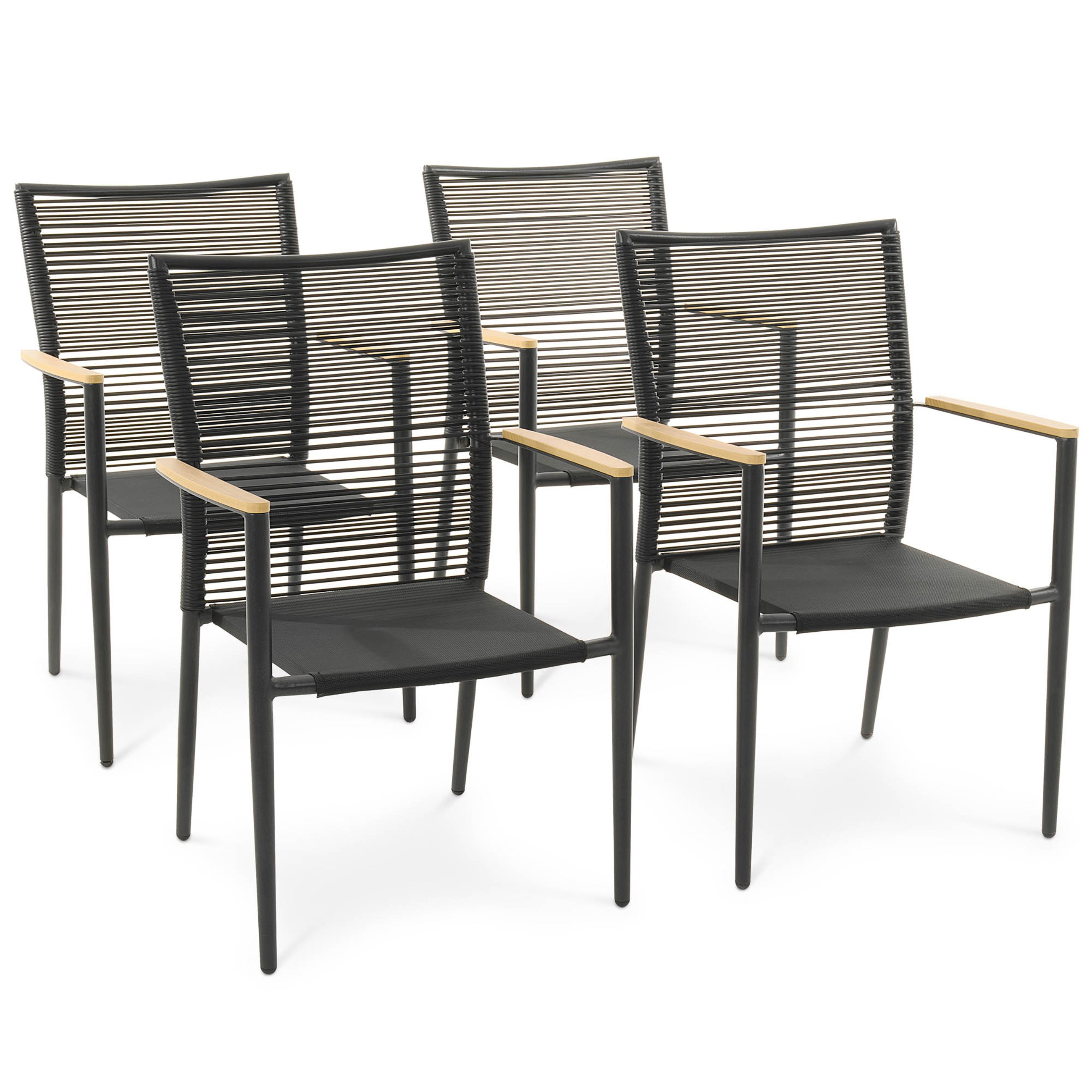 Zestaw 4 krzeseł ogrodowych Asti beżowe marki di volio zostały zaprojektowane z myślą o wygodzie użytkowania