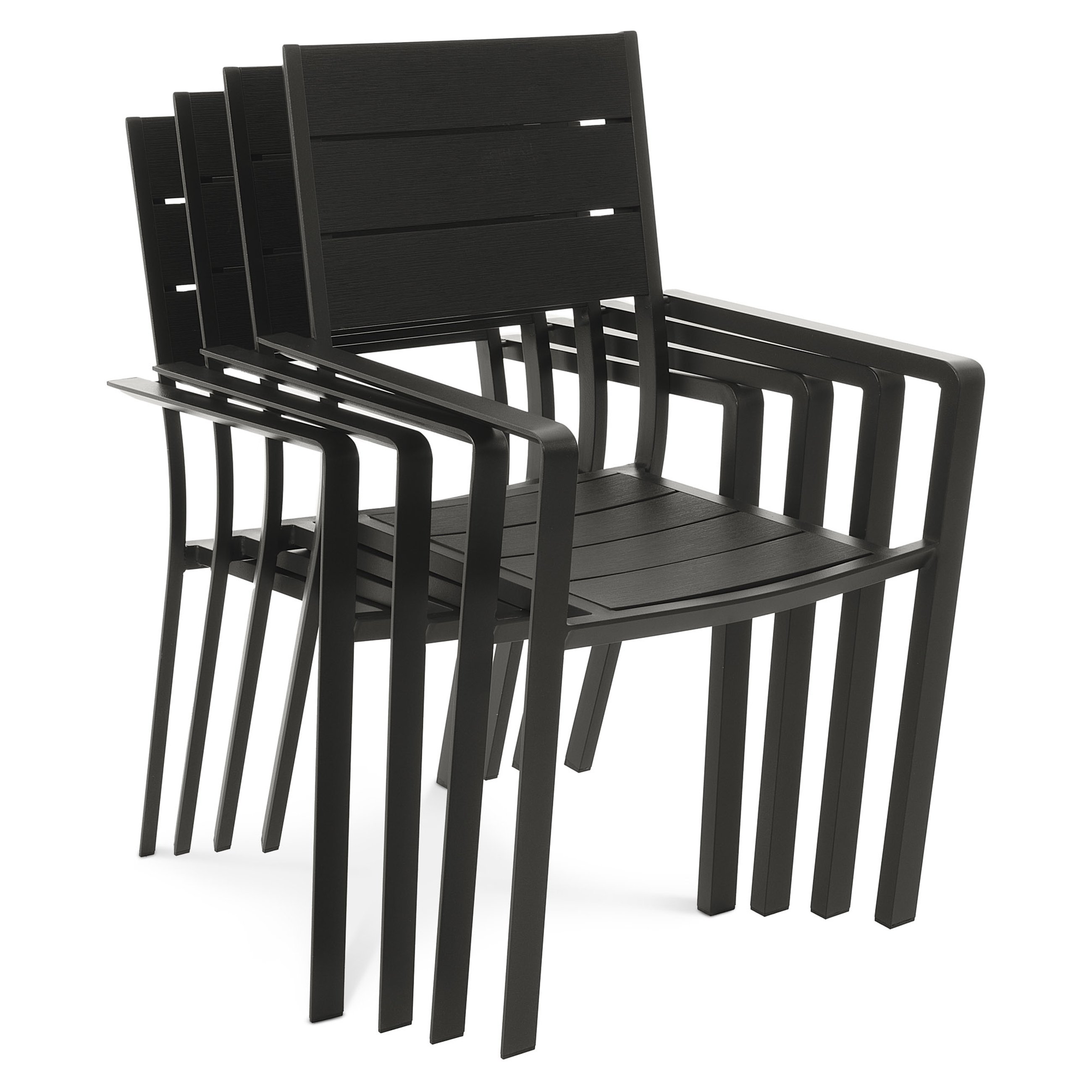 Krzesła Teri zostały zaprojektowane w taki sposób, aby ich kształt umożliwiał sztaplowanie