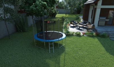 Garden Trampoline 10ft w/ Inner Safety Net - 4 Legs