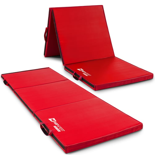 Folding Gymnastic Mat - 5 cm Hard red