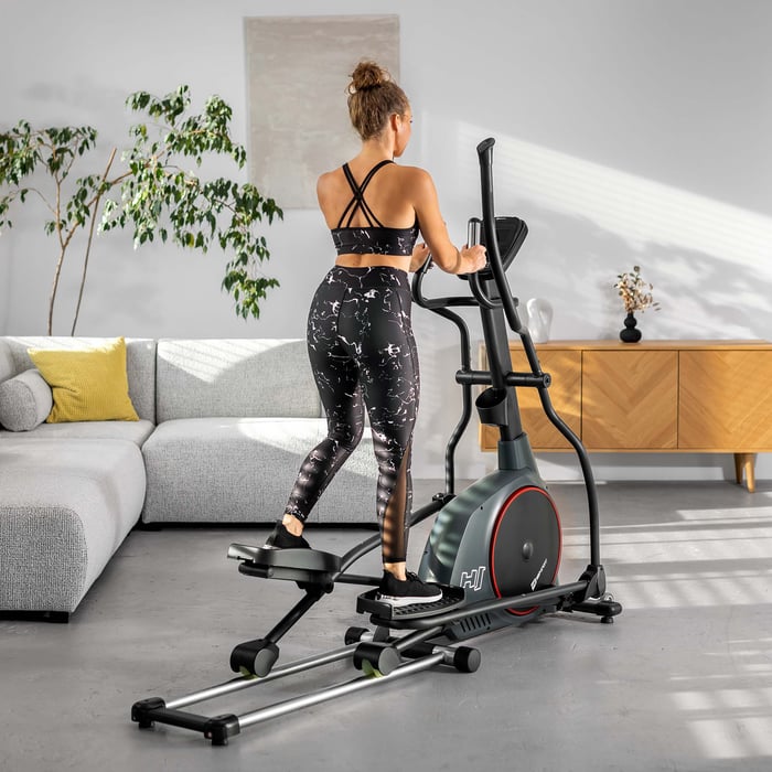 Crosstrainer met geïntegreerde hartslagsensoren
