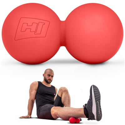 Massage Duo Ball Silicone 63 mm red