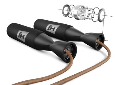 Leather Skipping Rope black - brown