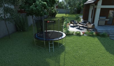 Garden Trampoline 10ft w/ Inner Safety Net - 4 Legs