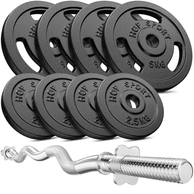 Barbell Set Strong 37 kg + Curl Bar