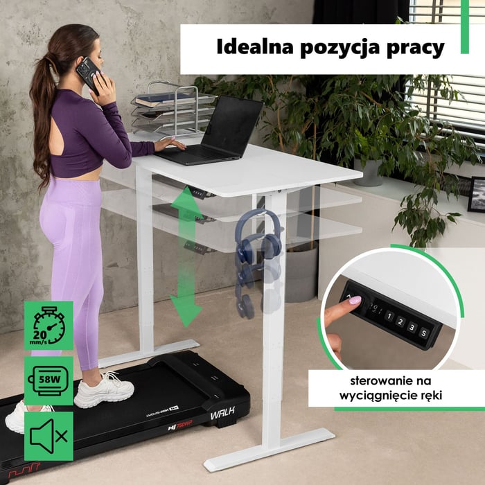 Wbudowany w biurko intuicyjny i prosty w obsłudze panel sterowania 