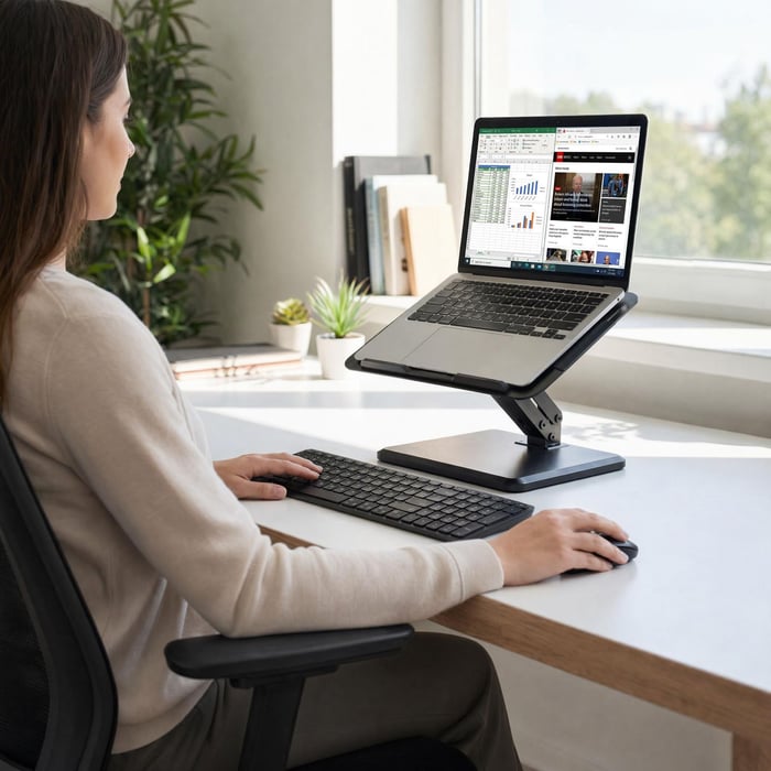 Podstawka pod laptop DV-193OLS czarna pozwala w kilka sekund umeblować domowe biuro