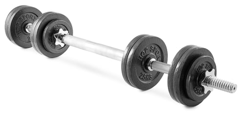 Cast Iron Dumbbell Set 2x15 kg w/ Bar Connector