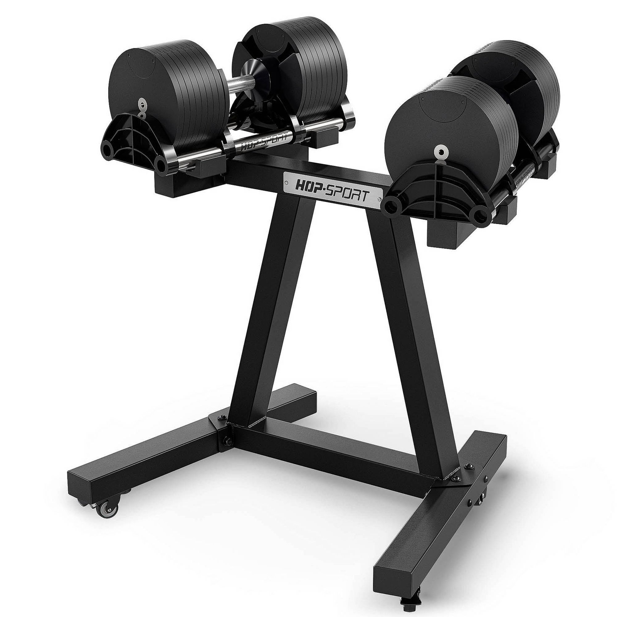 Emplacements avec protections en plastique pour haltères réglables