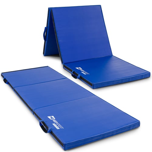 Folding Gymnastic Mat - 5 cm Medium-Hard blue
