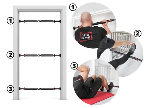 Doorway Pull Up Bar HS-M050DP black/red