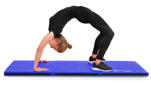 Folding Gymnastic Mat - 5 cm Medium-Hard blue