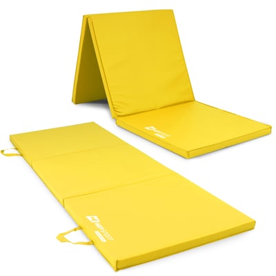 Folding Gymnastic Mat - 4 cm Hard yellow