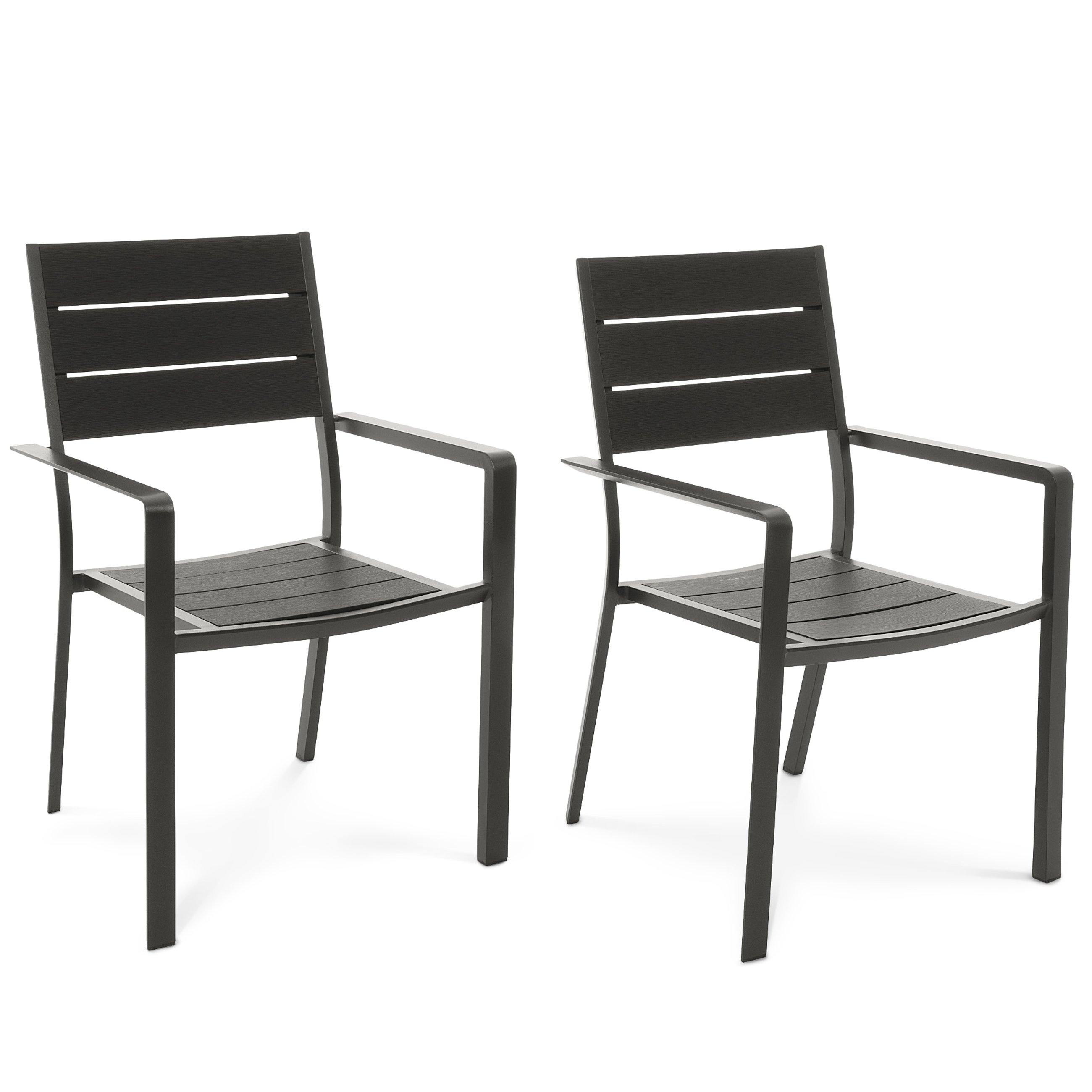 Rama krzeseł Teri wykonana z aluminium, pomalowana na głęboki, matowy czarny kolor