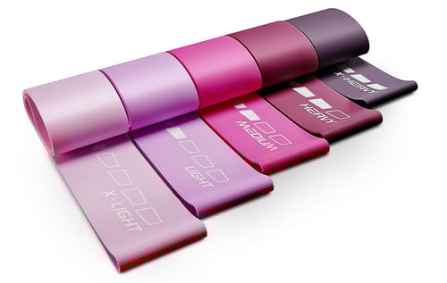 Latex Resistance Bands [Set of 5] 600x50mm pink