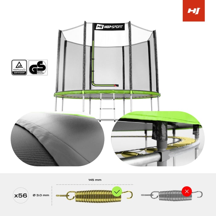 Trampolin Outdoor 305cm mit Außennetz von Hop-Sport