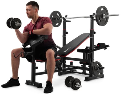 Weight Bench HS-1075 w/ Preacher Curl