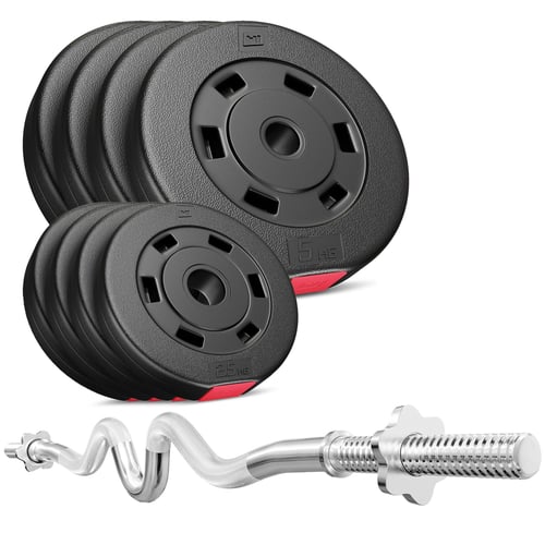 Barbell Set PREMIUM 37 kg + Super Curl Bar