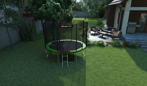 Garden Trampoline 10ft w/ Outer Safety Net - 4 Legs