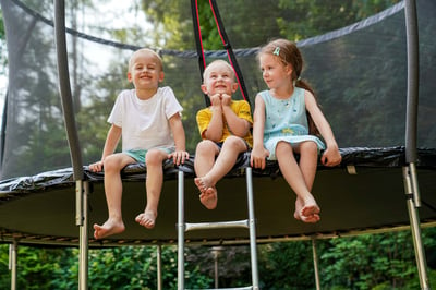 Garden Trampoline Pumpkin 14ft w/ Inner Safety Net