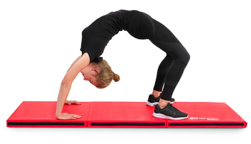 Folding Gymnastic Mat - 5 cm Hard red