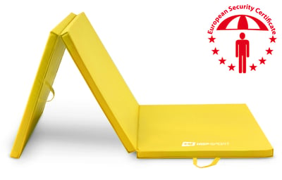 Folding Gymnastic Mat - 4 cm Hard yellow