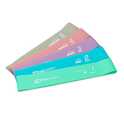 Latex Resistance Bands [Set of 5] 600x50mm light blue