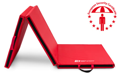 Folding Gymnastic Mat - 5 cm Hard red