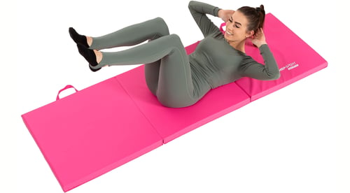 Folding Gymnastic Mat - 4 cm Soft pink