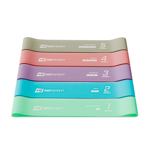 Latex Resistance Bands [Set of 5] 600x50mm light blue