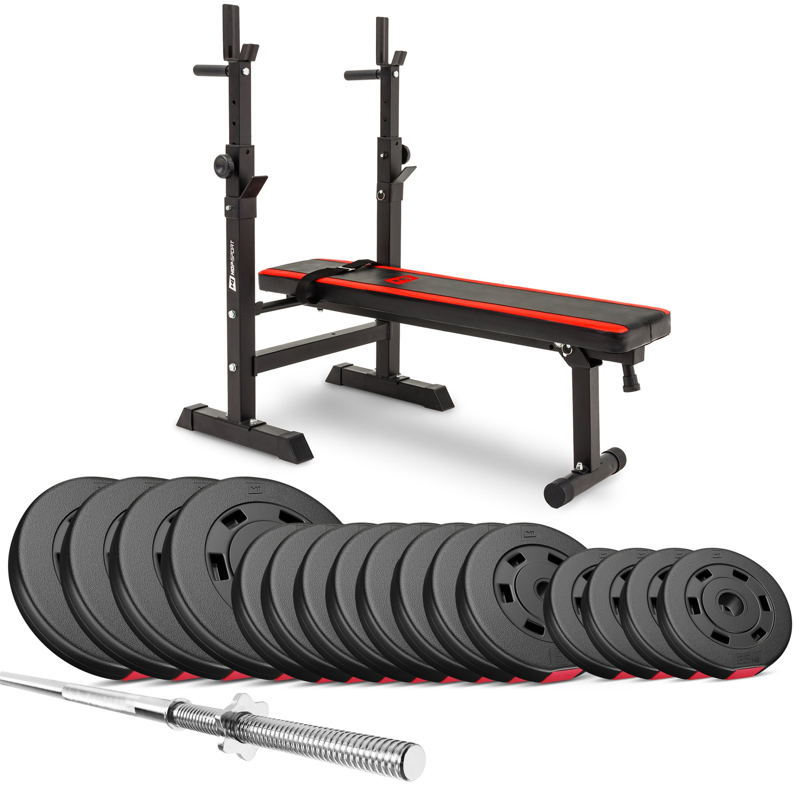 Premium 99 kg Barbell Set with HS-1080 Weight Bench
