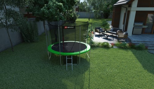 Garden Trampoline 10ft w/ Inner Safety Net - 4 Legs