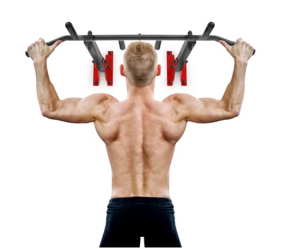 Ceiling & Wall Mounted Pull Up Bar HS-2006K w/ Gym Gloves