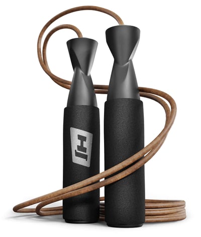 Leather Skipping Rope black - brown