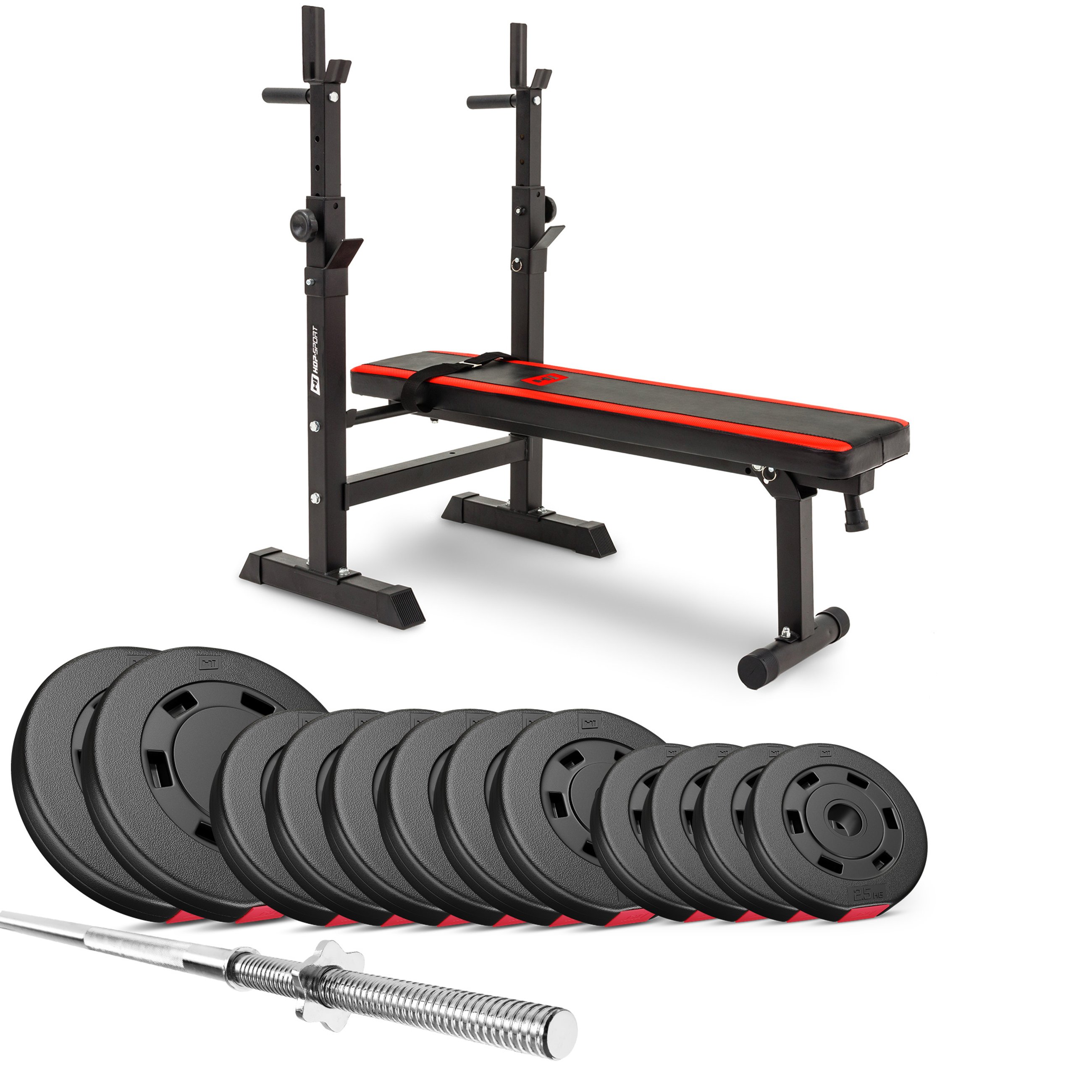 Premium 69 kg Barbell Set with HS-1080 Weight Bench