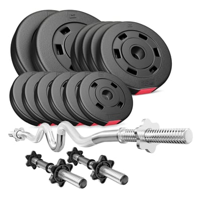 Barbell Set PREMIUM 38kg + Super Curl Bar + 2x Dumbbell bar